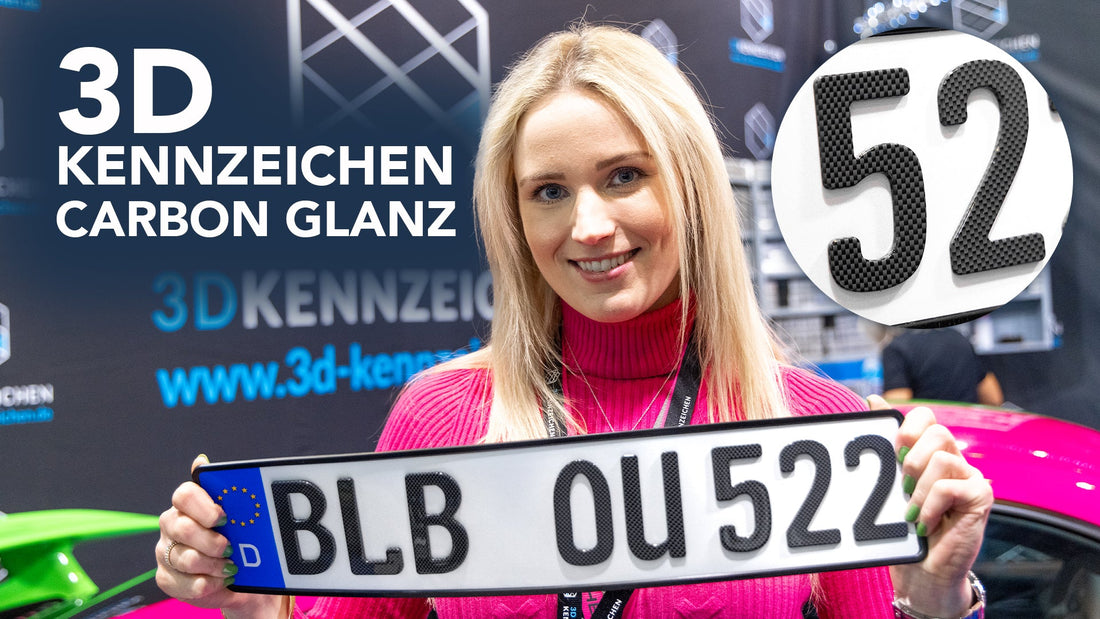 Carbon GLANZ 3D Kennzeichen