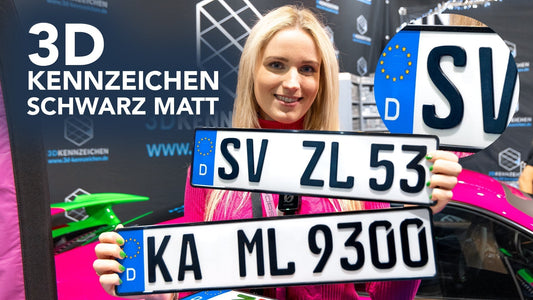 3D Kennzeichen schwarz matt